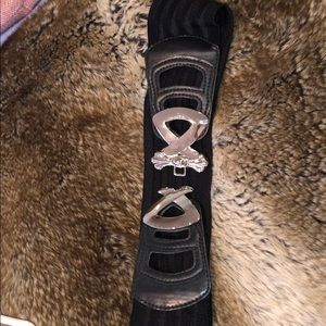 Black belt with beautiful silver belt buckle